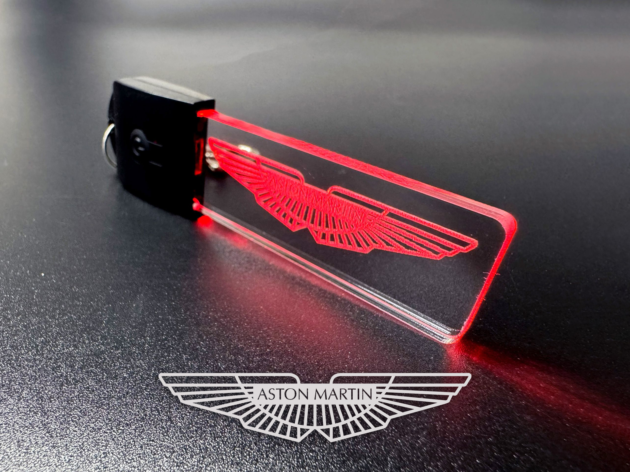 Aston-Martin-Led-Logo-Keyring-Keychain-01C Aston Martin Logo Led Light Keyring / Keychain - Image 1